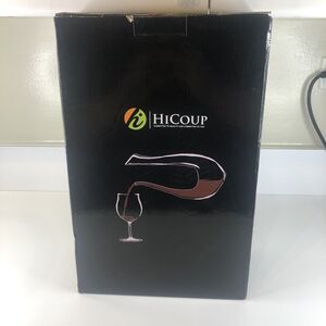 WINE DECANTER Hand Blown Carafe Aerator Modern U Shape Crystal Glass By HICOUP